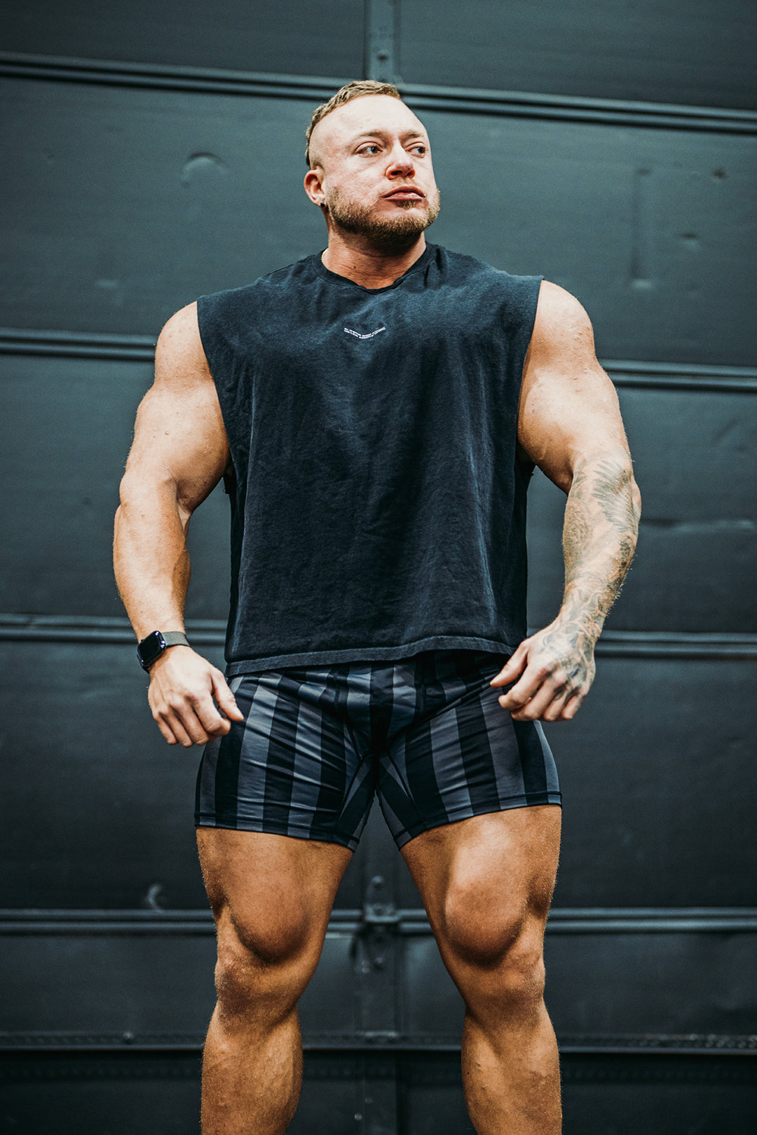 Box Cut Muscle Tee - Black