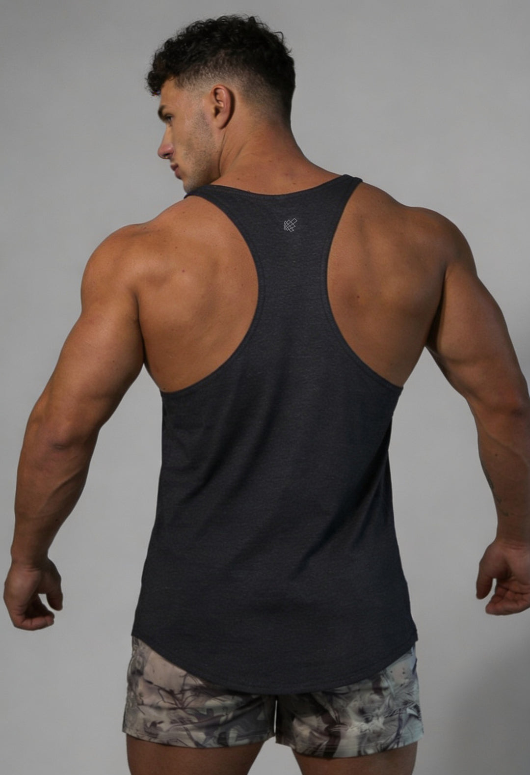 Classic Bodybuilding Racerback Stringer - Heather Gray
