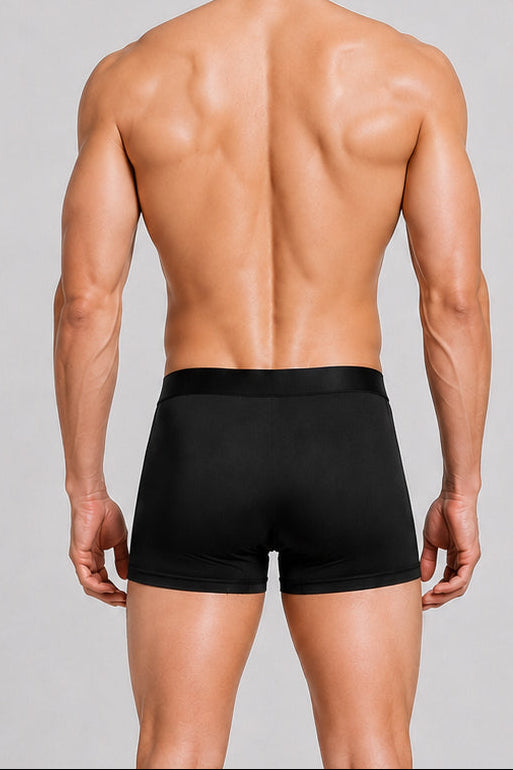 Men's Soft Modal Boxer Briefs - Midnight Black