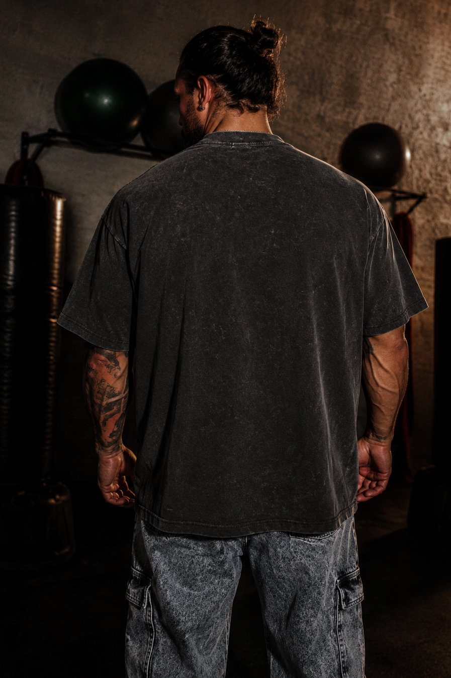 Vintage Washed Oversized T-Shirt - Charcoal Black