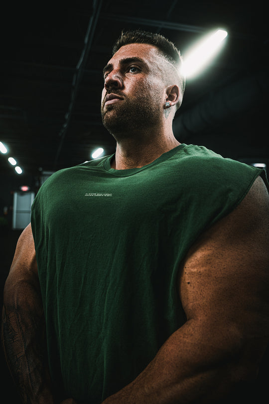 Box Cut Muscle Tee - Forest Green