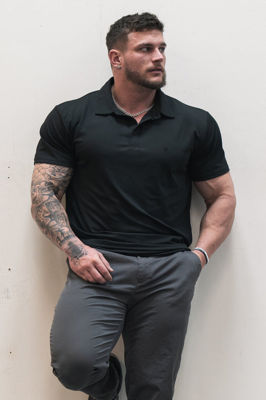 Fast-Dry Polo T-Shirt - Black