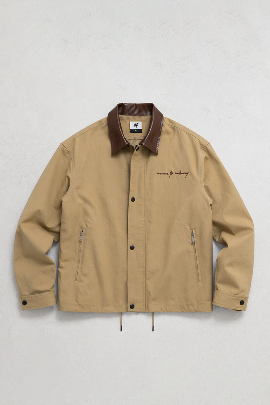 Retro Oversized Canvas Jacket - Khaki