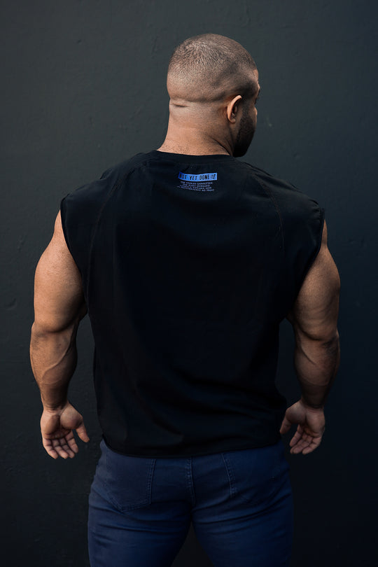 Raglan Sleeveless Muscle Tank - All Black