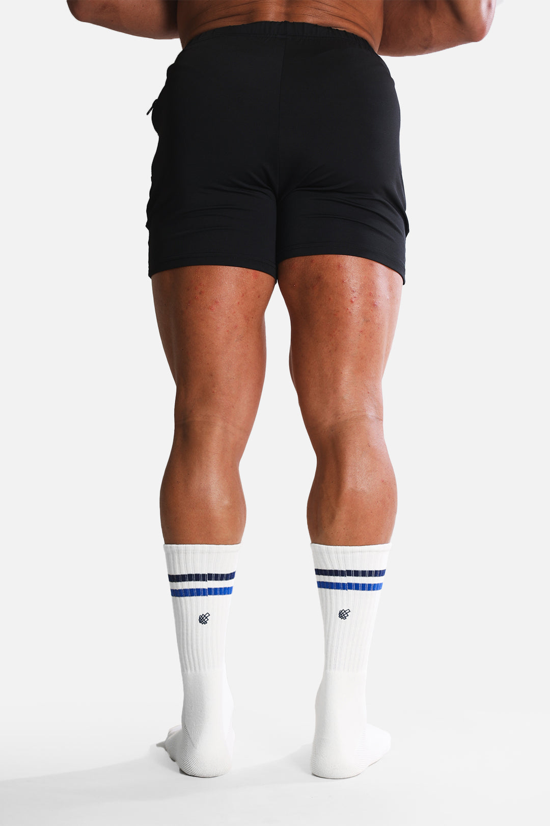 Men's Striped Crew Socks - Blue and White