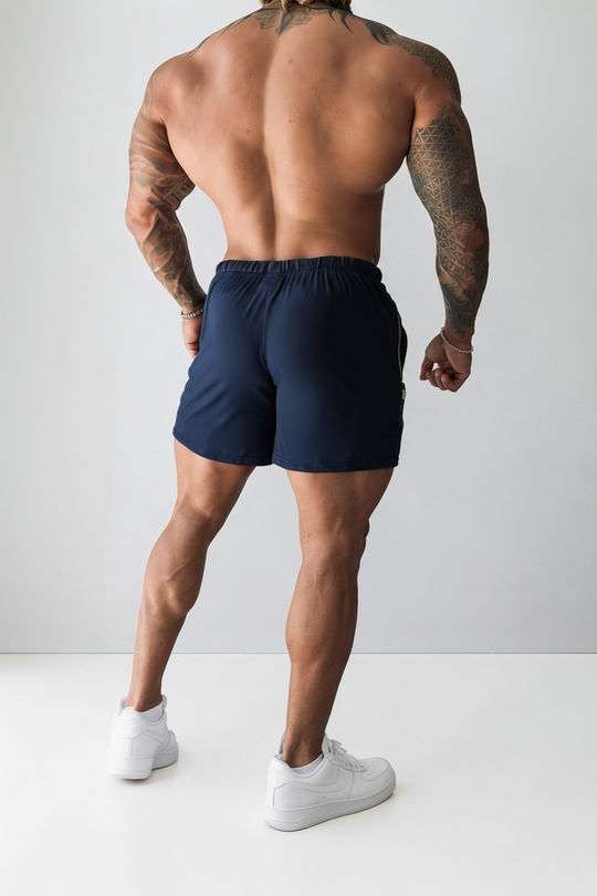 Agile Bodybuilding 4'' Shorts w Zipper Pockets - True Navy