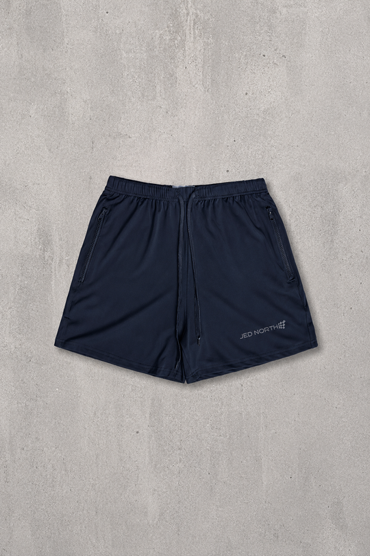 Agile Bodybuilding 4'' Shorts w Zipper Pockets - True Navy