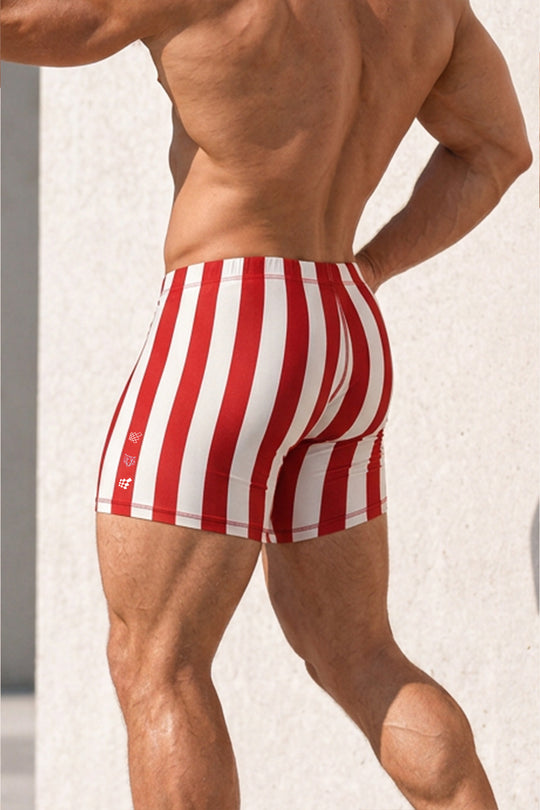 Retro Bodybuilding Shorts - Red & White