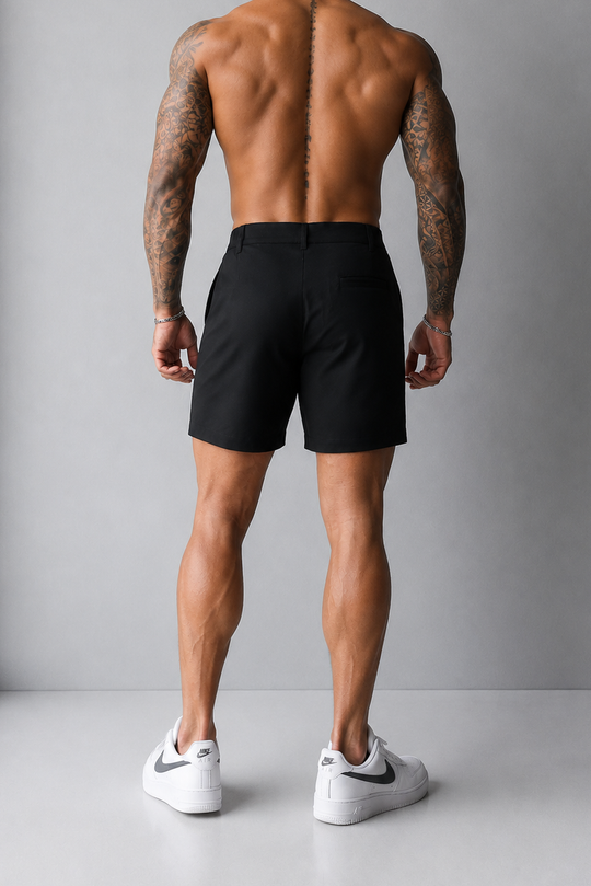 Flex Waist Chino Shorts - Black