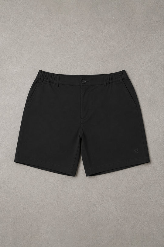 Flex Waist Chino Shorts - Black