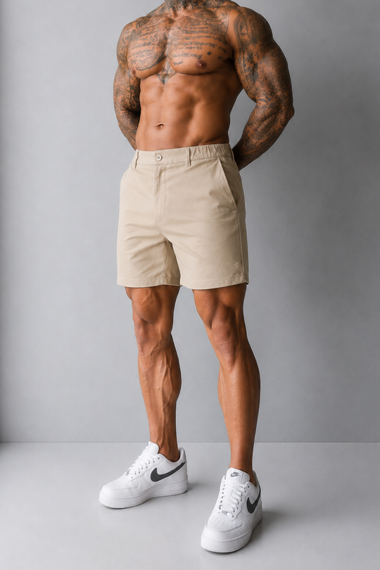 Flex Waist Chino Shorts - Khaki