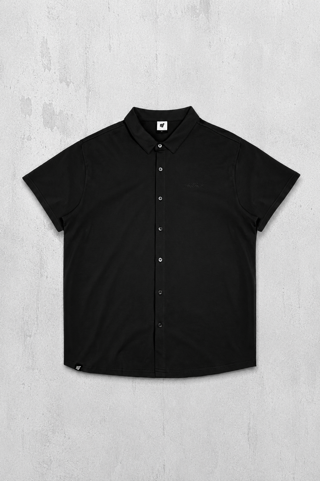 Premium Stretch Button-Up Shirt - Midnight Black