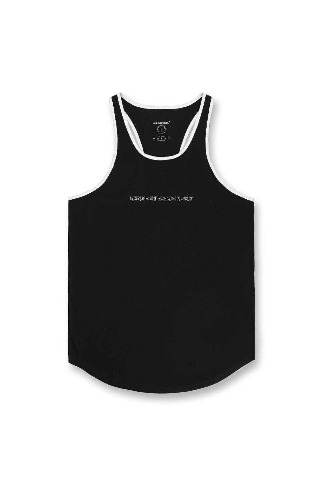 Fast-Dry Bodybuilding Workout Stringer - Black w White Trim