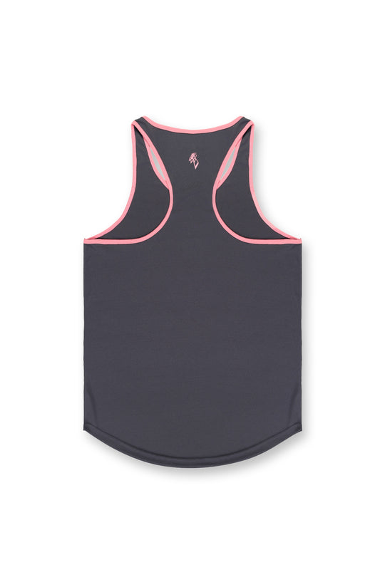Fast-Dry Bodybuilding Workout Stringer - Gray w Pink