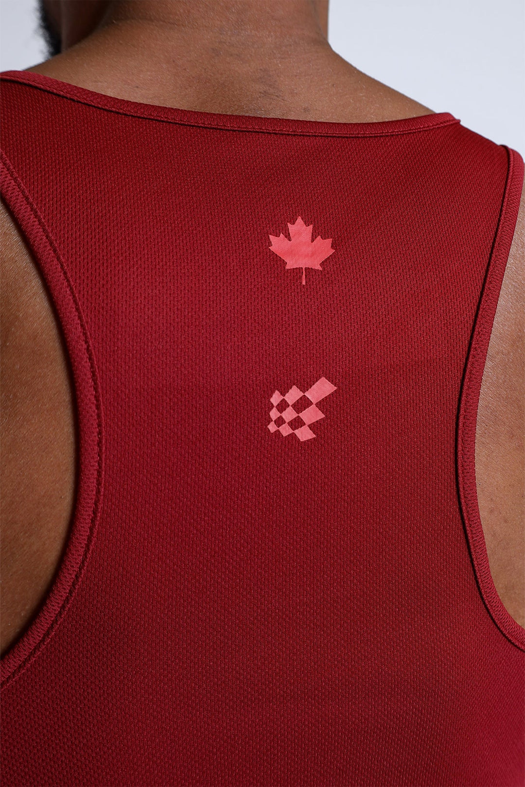 Fast-Dry Bodybuilding Workout Stringer - Maroon w/ Canada Logo