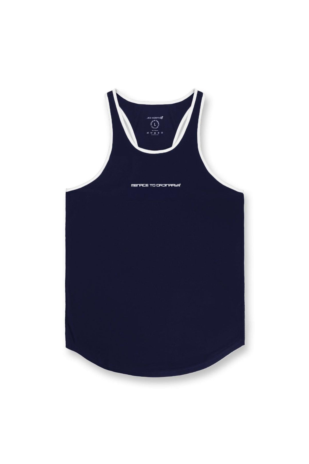 Fast-Dry Bodybuilding Workout Stringer - Navy & White