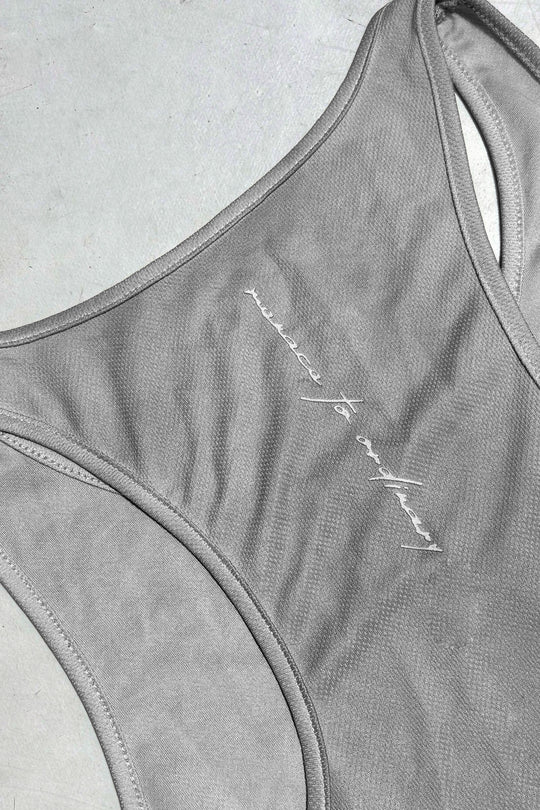 Fast-Dry Bodybuilding Workout Stringer - Dusted Silver