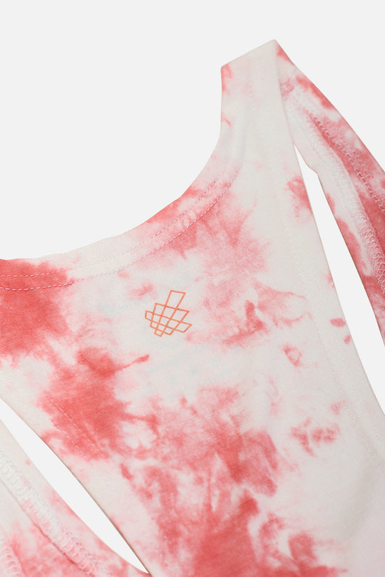 Classic Bodybuilding Racerback Stringer - Red Tie Dye