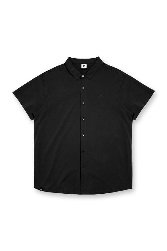 Button-up Muscle T-Shirt - Onyx Black