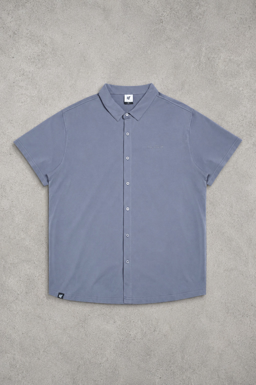 Muscle-Fit Stretch Short Sleeve Shirt - Muted Blue