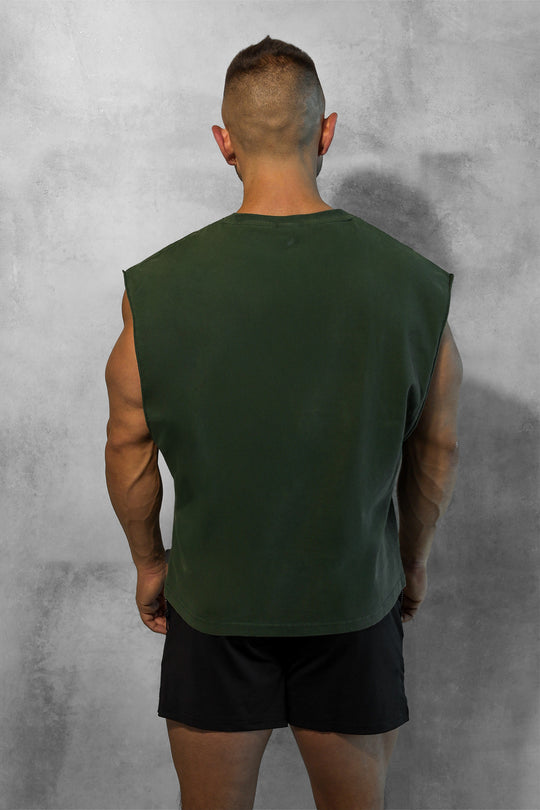 Box Cut Muscle Tee - Forest Green