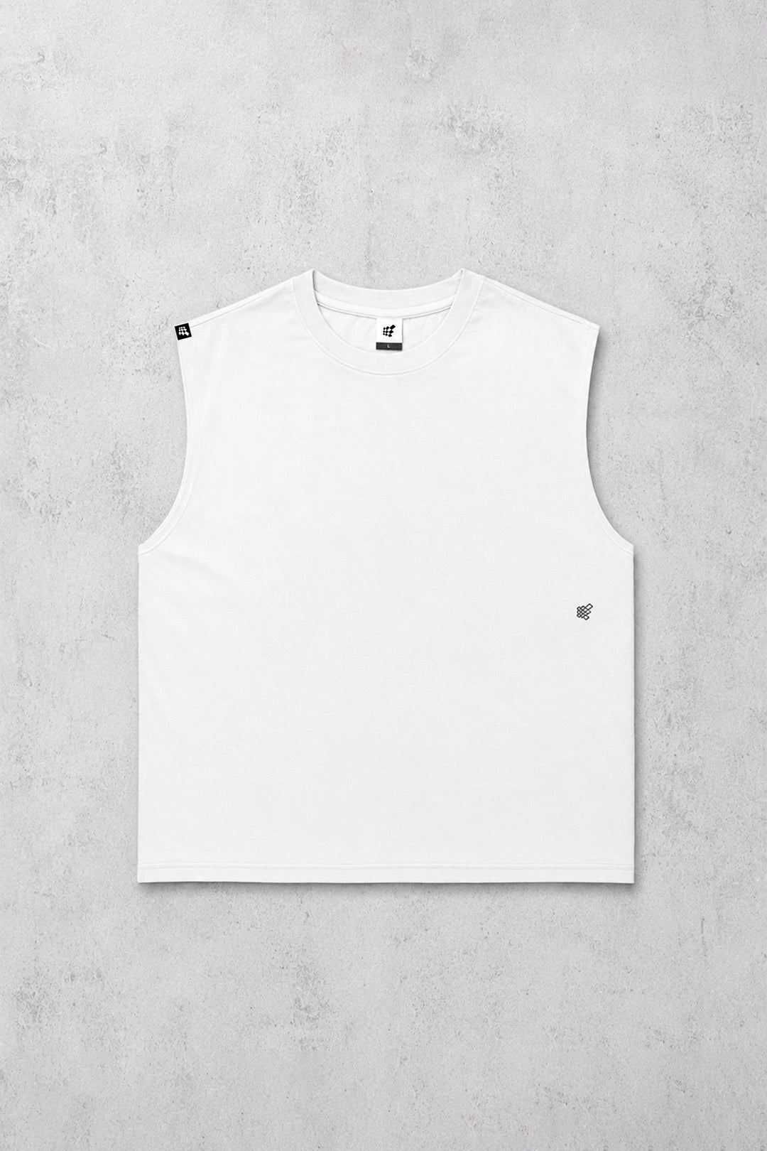 Retro Oversized Muscle Tee - Washed White