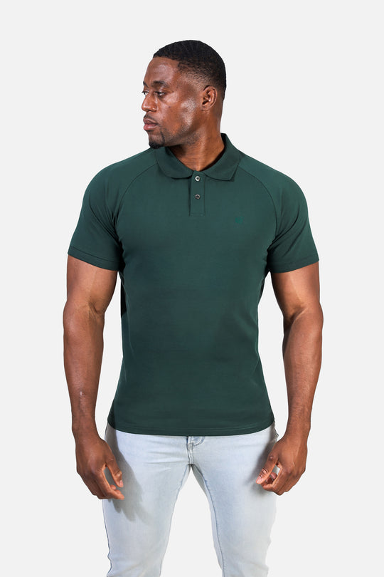 Muscle Fit All-Day Polo T-Shirt - Evergreen