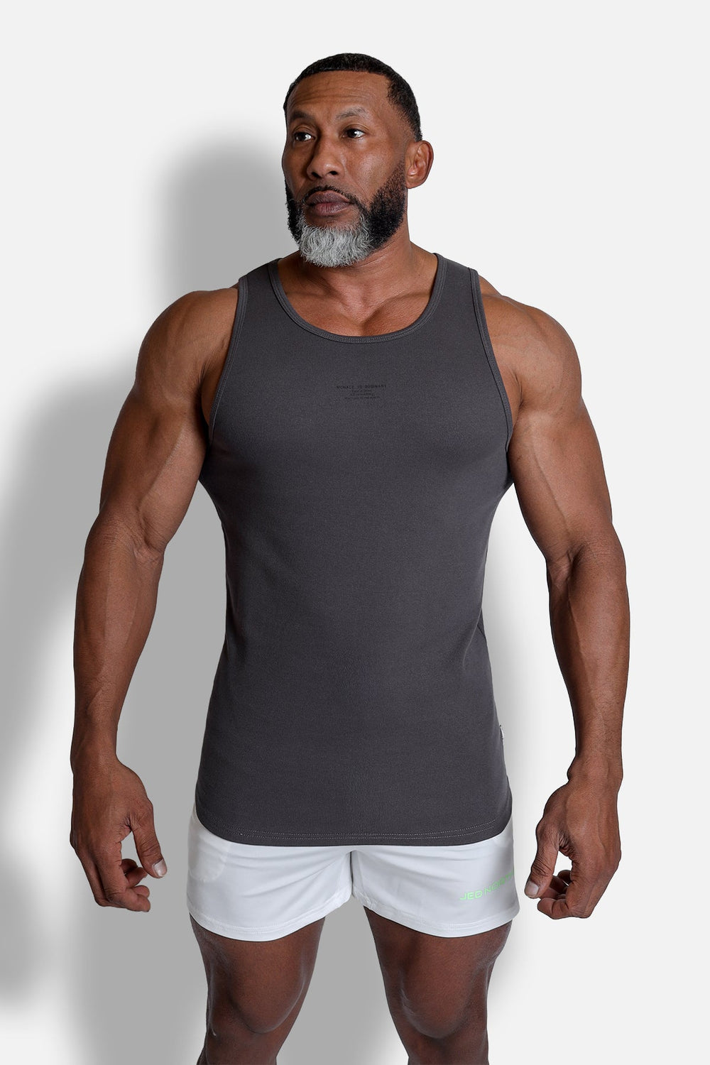 Ribbed Muscle Tank Top - Dark Gray