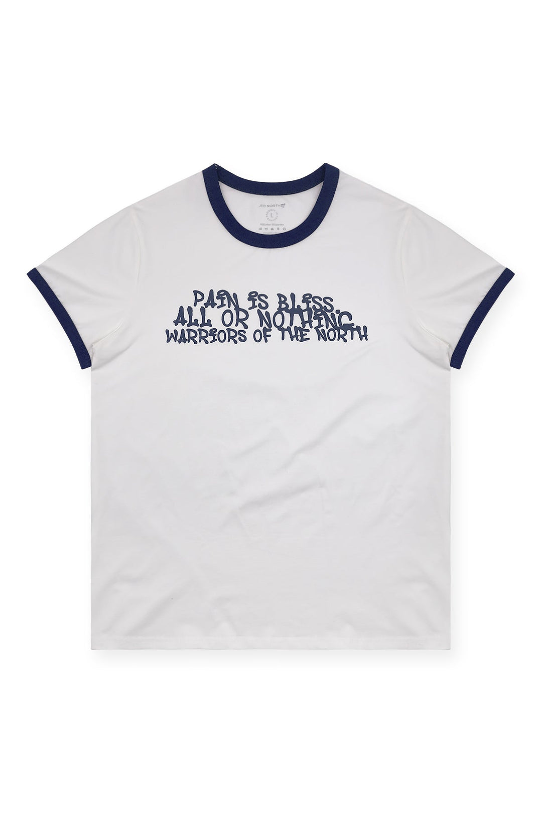 Muscle-Fit Ringer Tee - White w/ Navy Trim