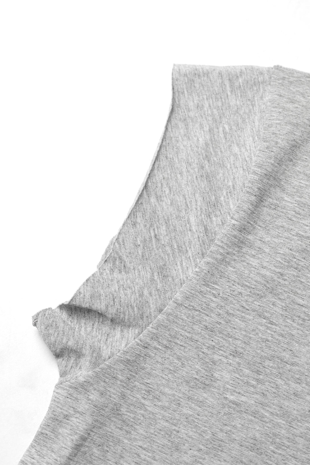 Oversized Raw-Cut Cropped Tee - Heather Gray