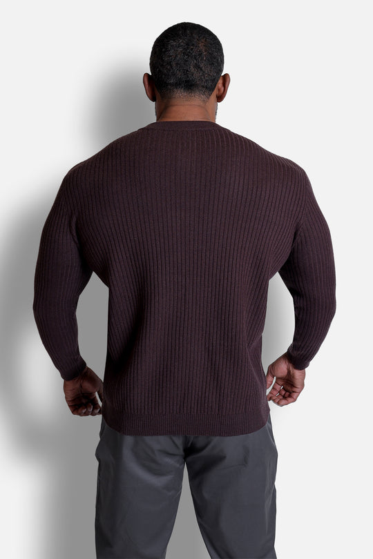 Classic Henley Sweater  - Brown