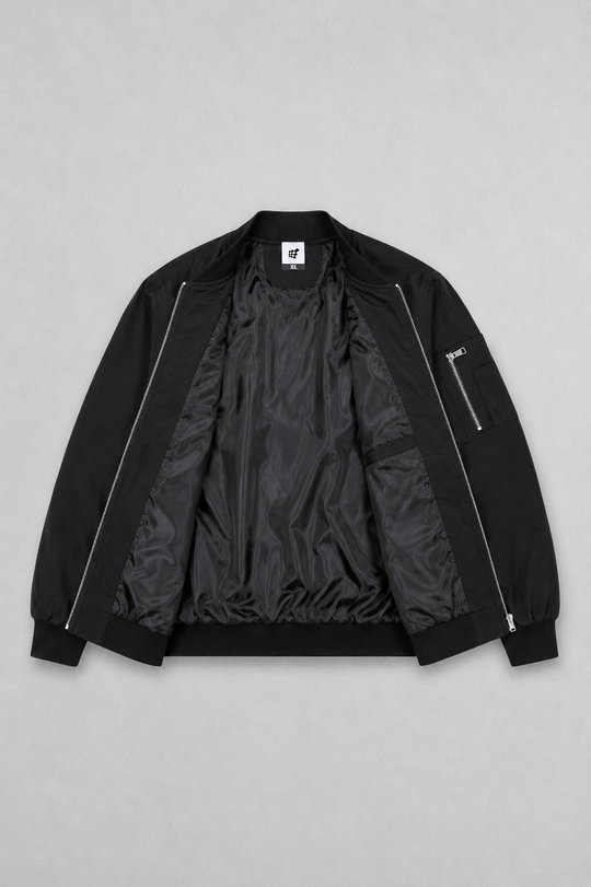 Men's Premium Bomber Jacket - Black