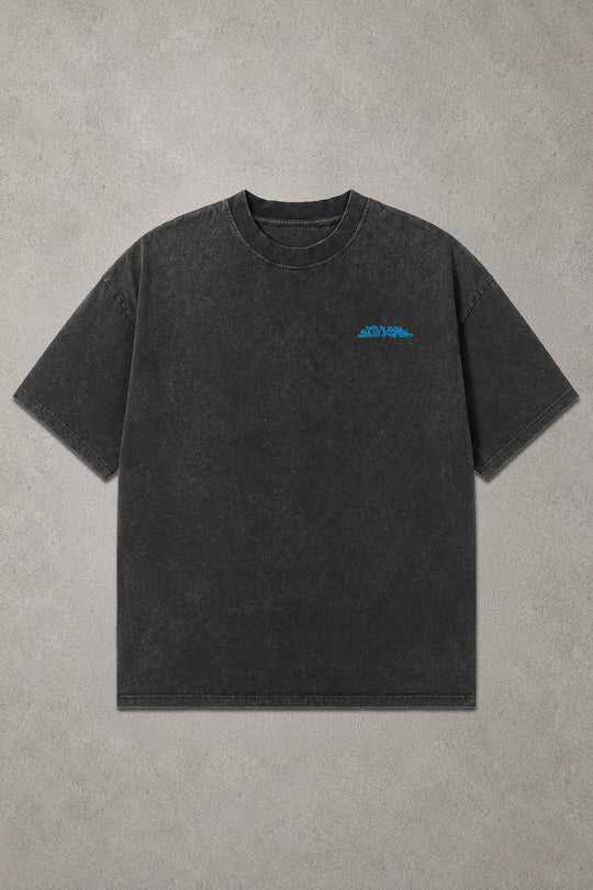 Vintage Washed Oversized T-Shirt - Charcoal Black