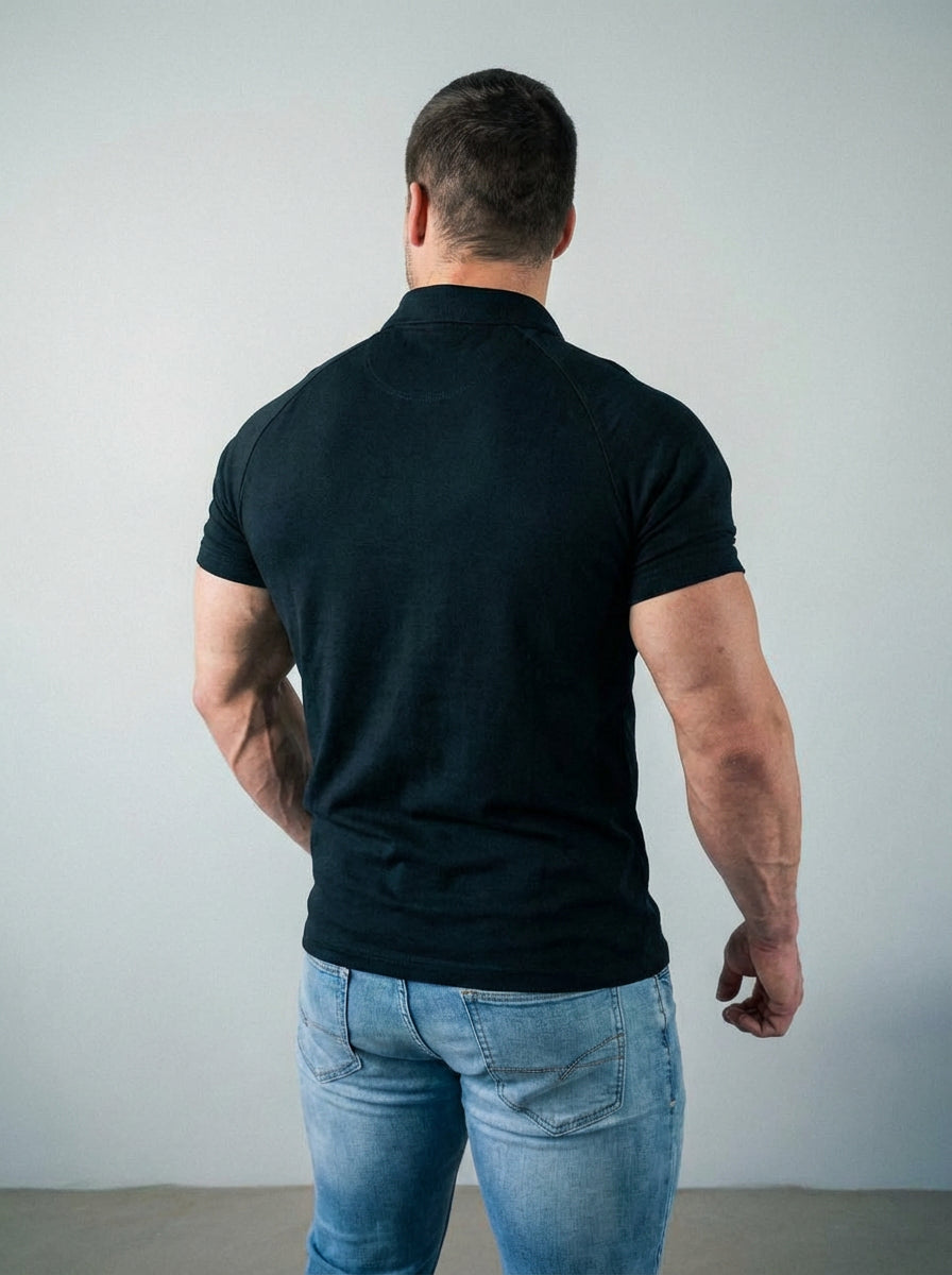 Muscle Fit All-Day Polo T-Shirt - Onyx Black