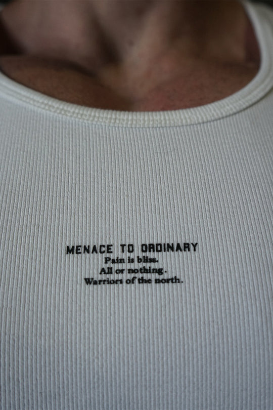 Ribbed Muscle Tank Top - White