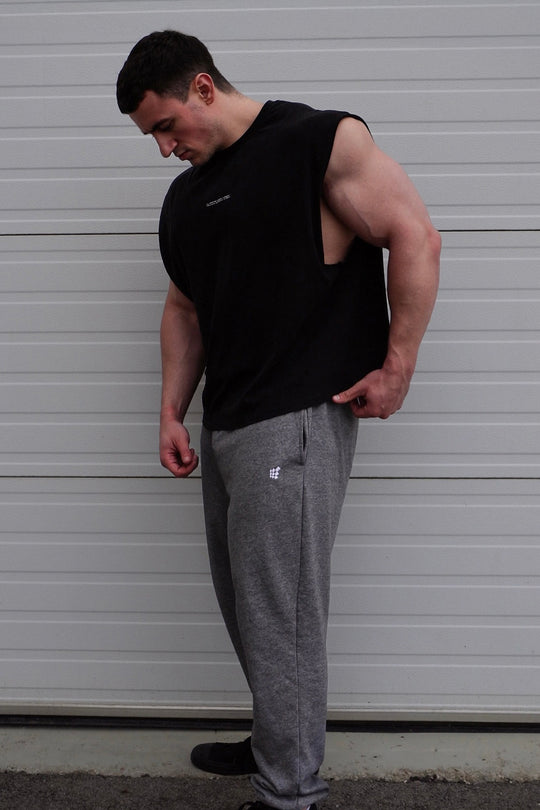 Box Cut Muscle Tee - Black