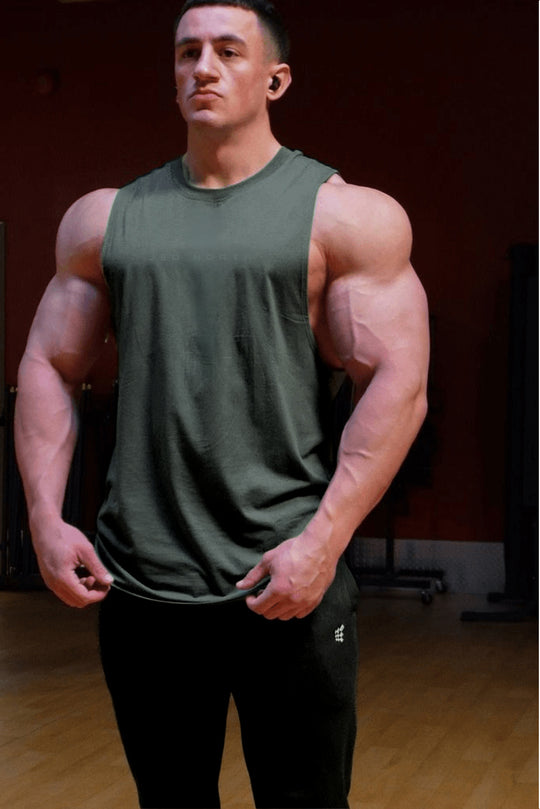 Apollo Men's Sleeveless Training Tee - Moss Green