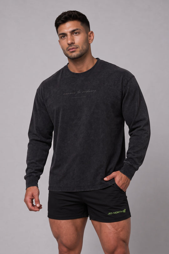 Vintage Wash Long Sleeve T-Shirt - Black